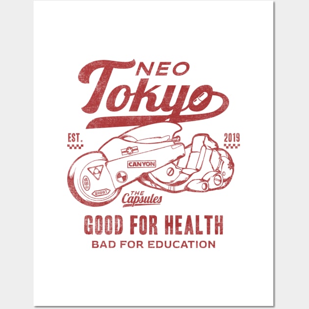Neo Tokyo Kaneda Bike The Capsules Biker Gang Wall Art by VerydudeShirt